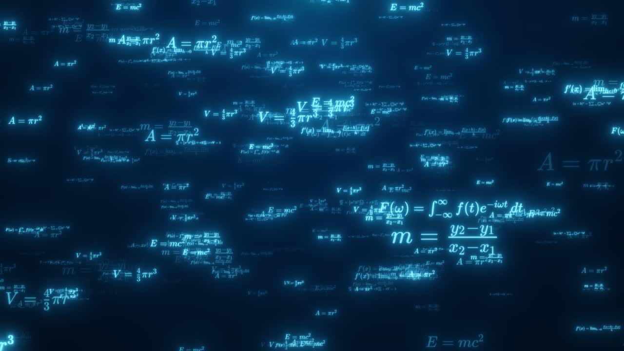 抽象的な数式のアニメーション背景