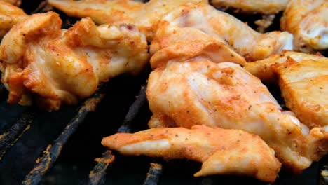 close-up-of-delicious-Chicken-Wings-on-Bbq-Grill