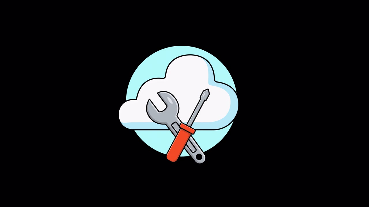 Animated Cloud Computing Maintenance Tools Icon