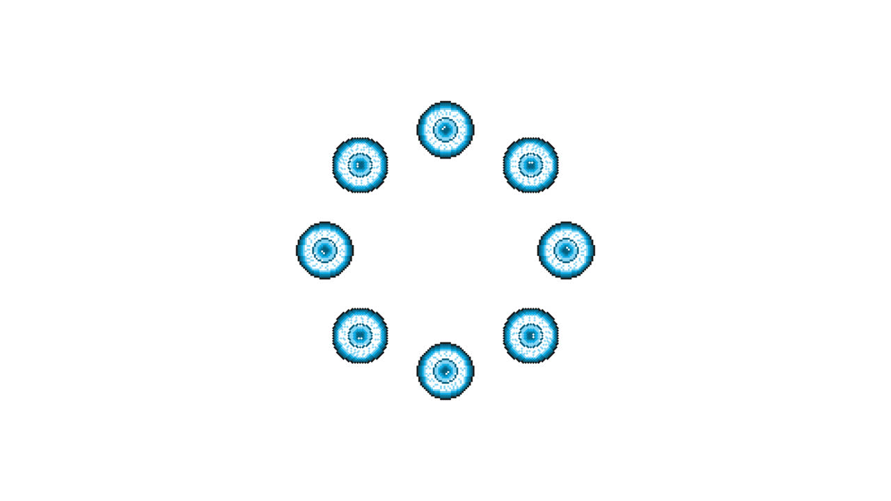 Pixel Art Halloween eye Spinning Circle Animated Overlay Transparent 30fps (2)