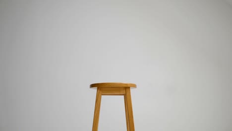 wooden stool isolated on white background