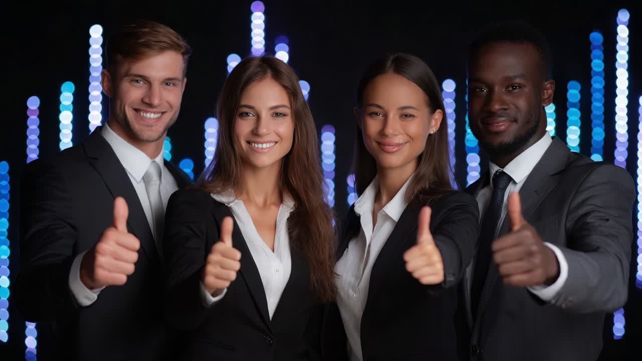 Diverse Business Team Giving Thumbs Up