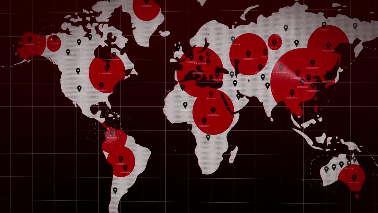 el virus de la corona covid-19 en el mapa del mundo