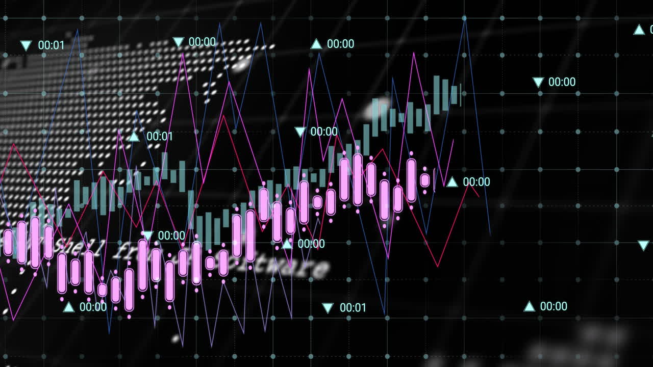 animación del procesamiento de datos sobre el mapa del mundo sobre fondo negro