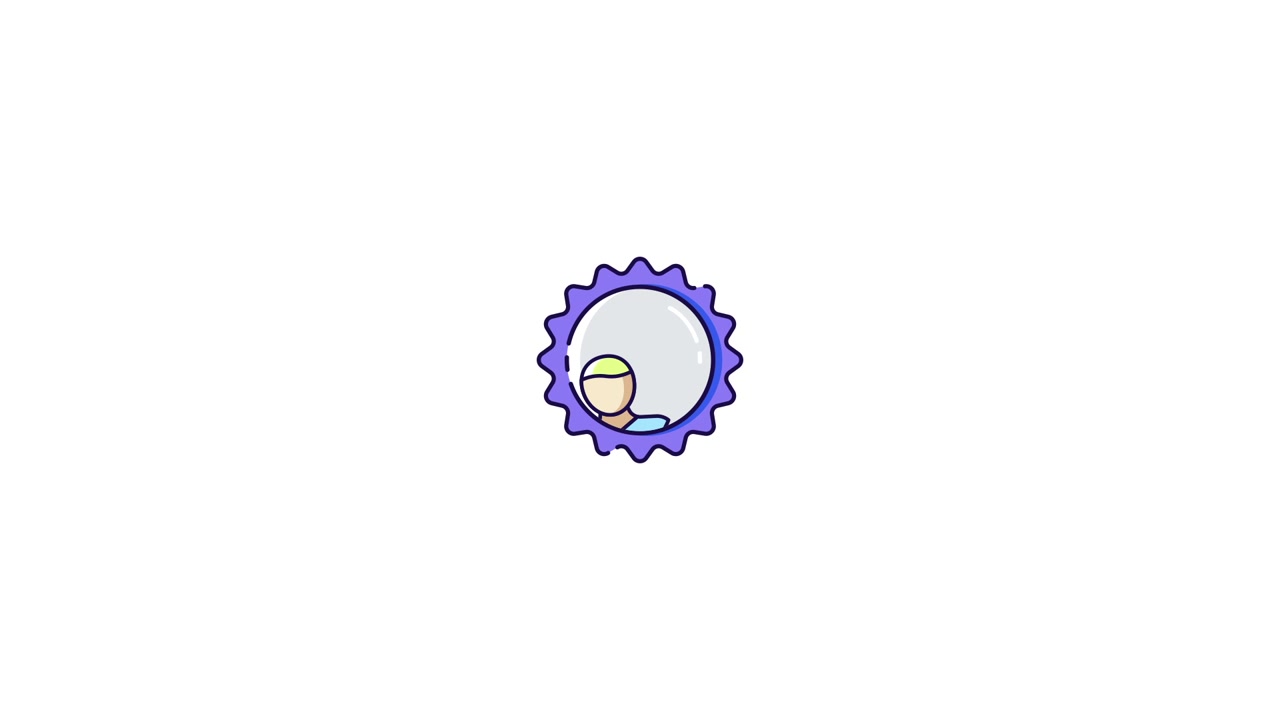 Animated User Profile Icon with Verification Check Mark