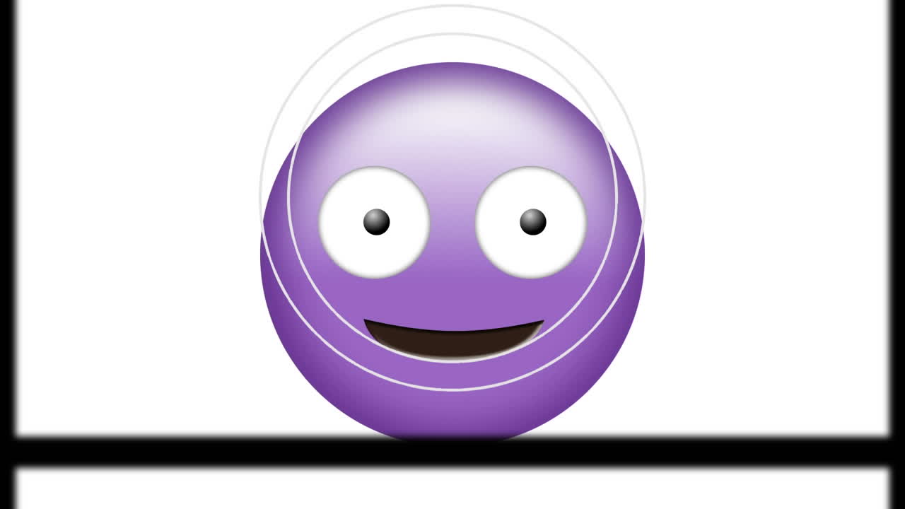 animación digital del efecto de carrete de película sobre el púrpura tonto contra un fondo blanco