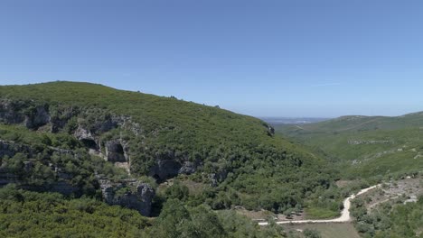 caves and caverns in the mountains portugal aerial view