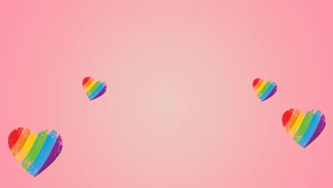 la animación del amor es textos de amor y corazones de arco iris sobre fondo azul