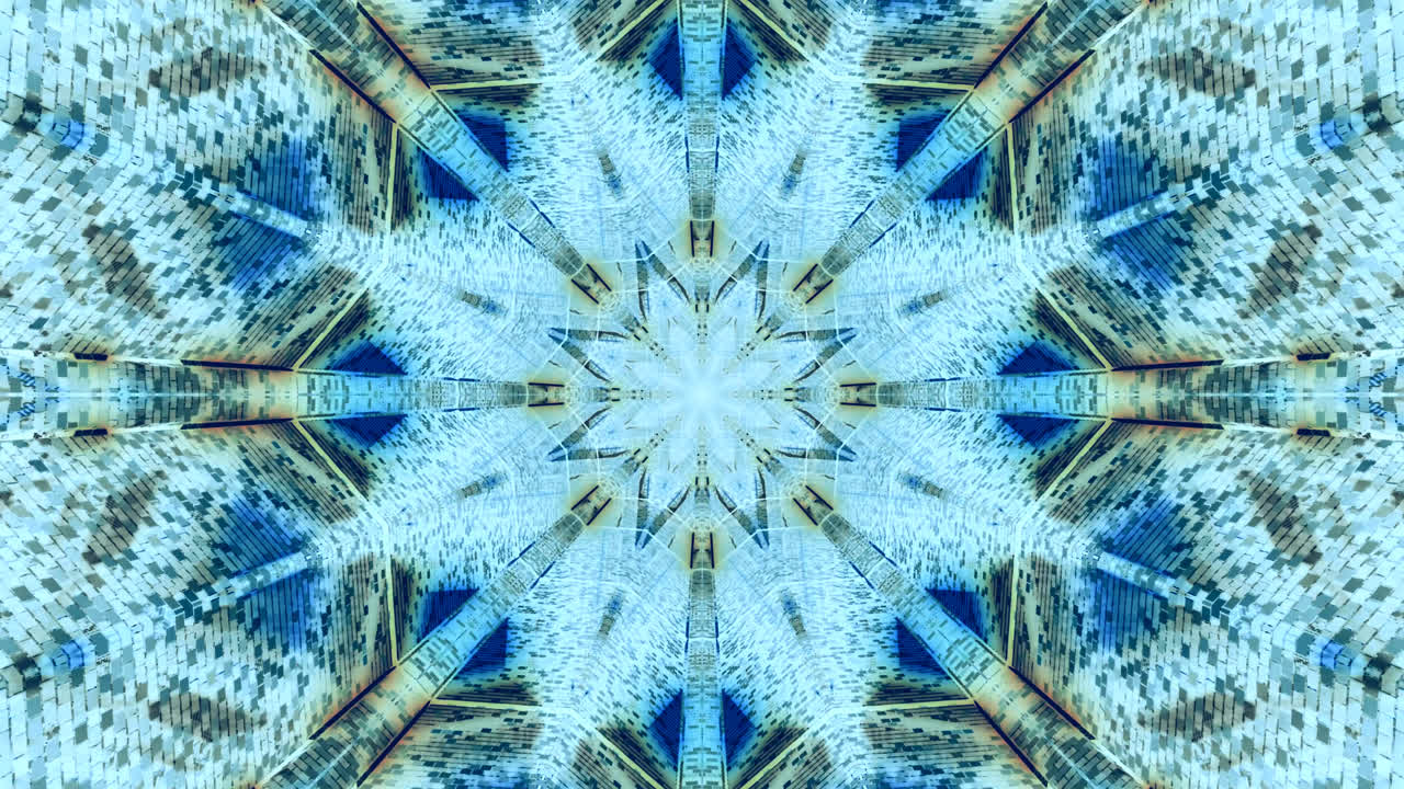 A captivating tunnel pattern video loop showcases vibrant geometric shapes and colors that create an immersive visual experience. Perfect for enhancing digital spaces