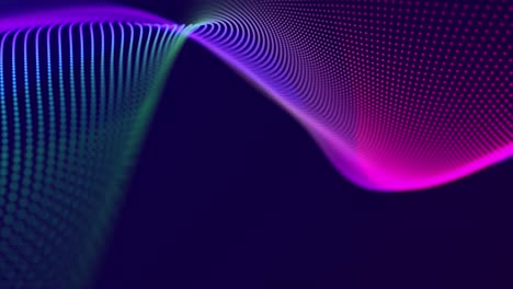 onda musical. movimiento de ondas de puntos. el concepto de ciencia, tecnología, negocios, espacio. pancarta, papel tapiz animación en bucle 4k
