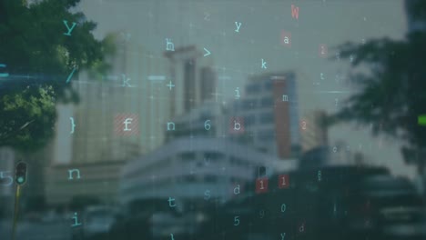 사이버 보안 데이터 처리를 도시 교통의 시간 경과에 대한 애니메이션