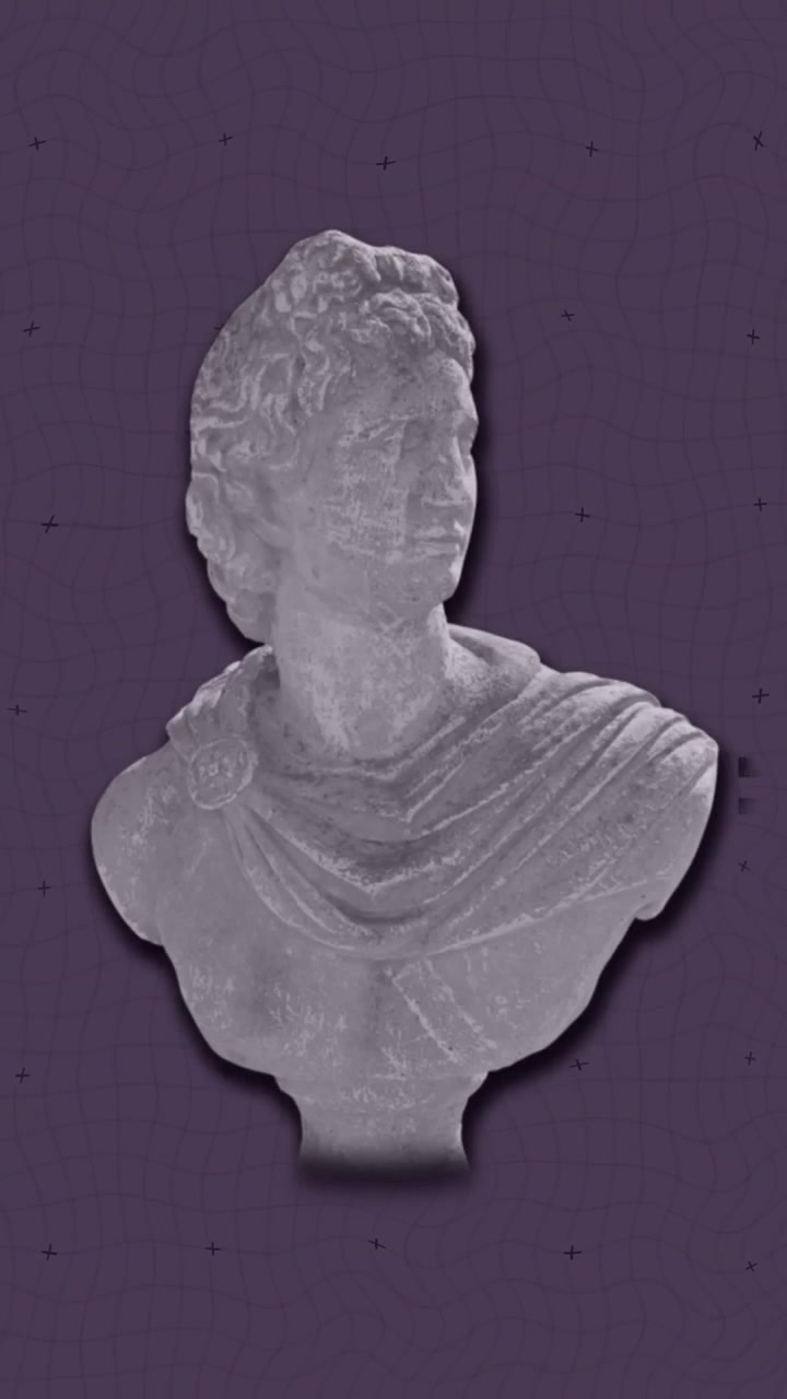 Animazione di interferenze su una scultura su sfondo nero