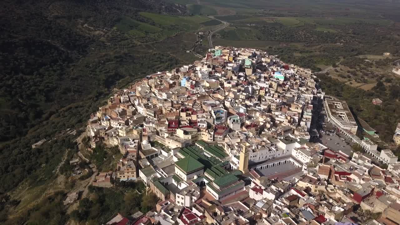 AERIAL: Old medina in Moulay Idriss