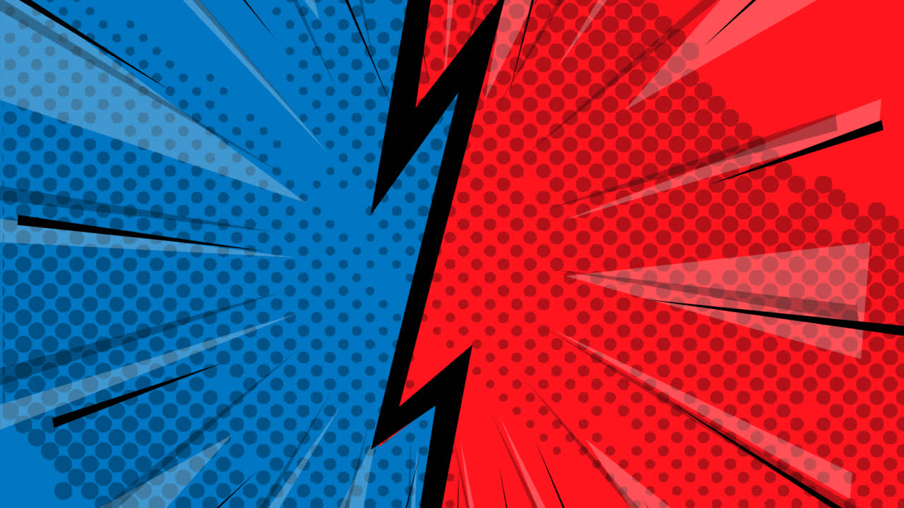 만화 스타일의 모션 그래픽 배경