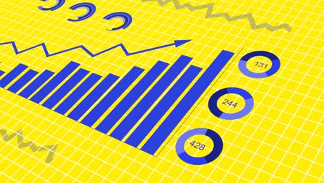 animación del procesamiento de datos financieros a través de la red