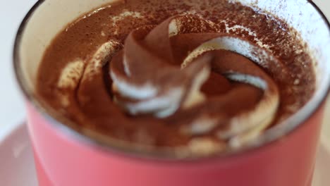 cinnamon in cup with cocoa drink