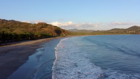 scenic afternoon drone flyover tropical carrillo beach costa rica, 4k