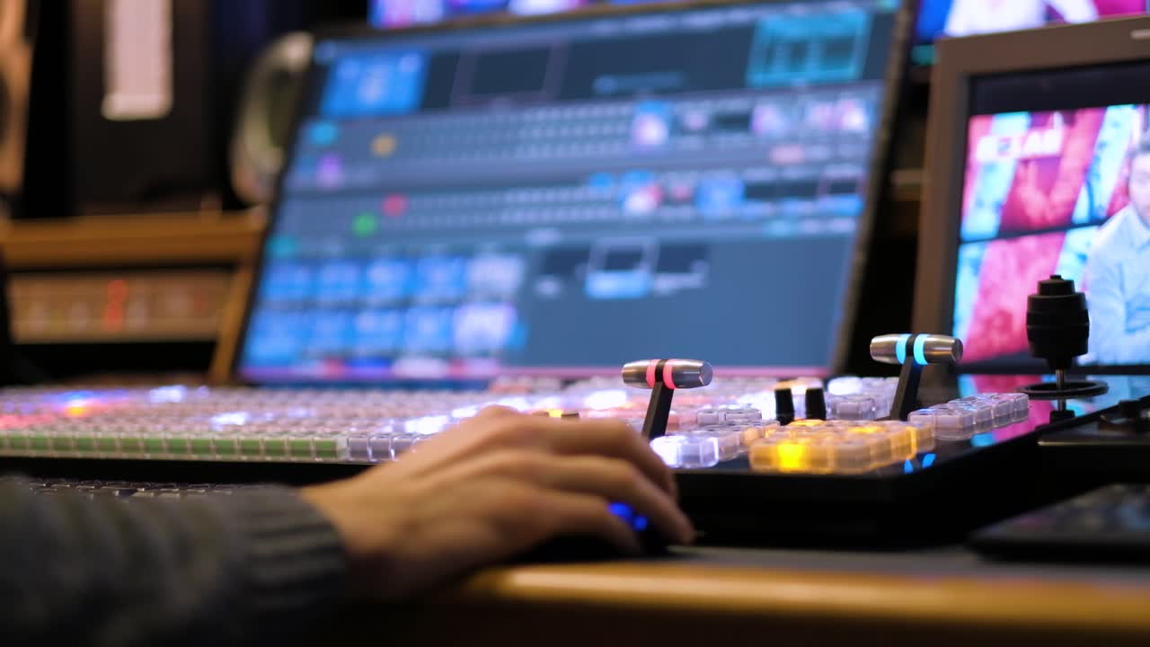 person working during a live broadcast