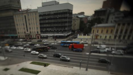 miniature city view with traffic