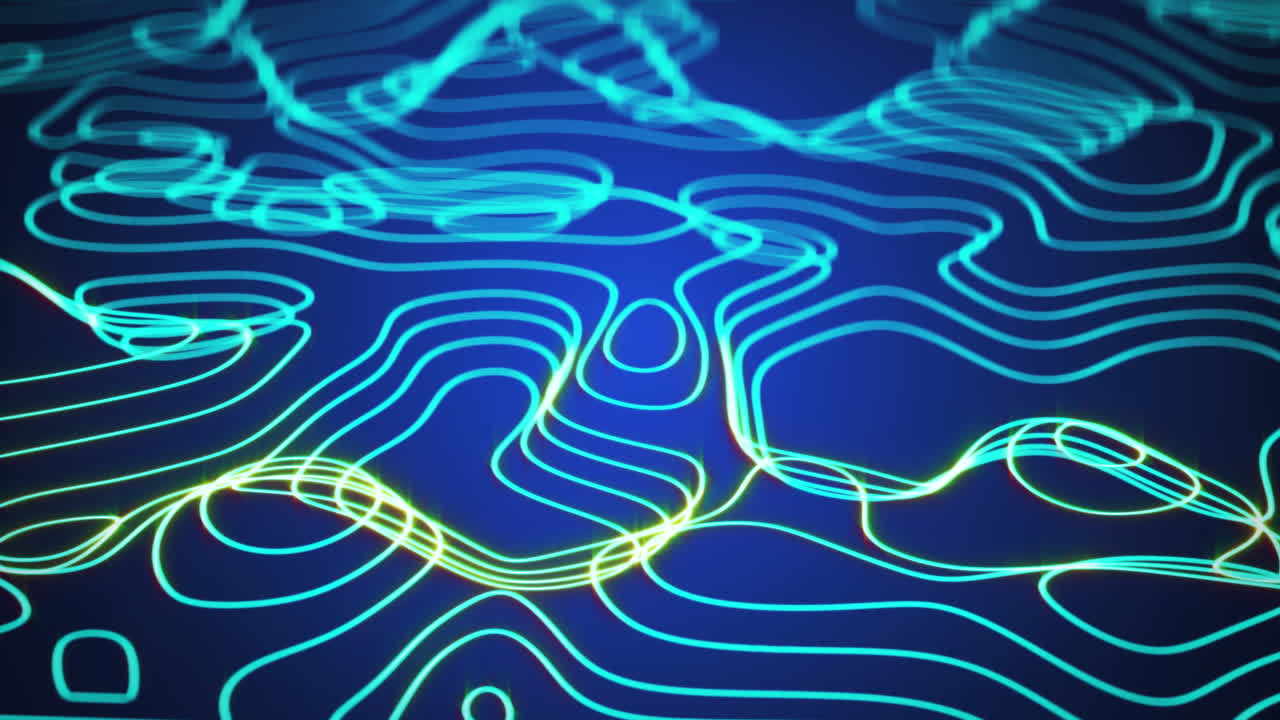 animación de líneas de contorno azules que se mueven sobre un fondo azul