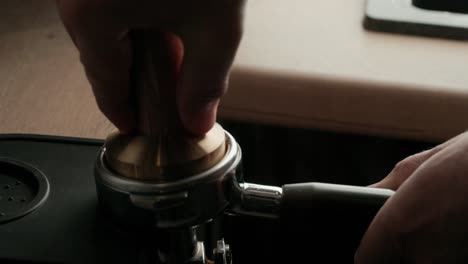 preparing an espresso