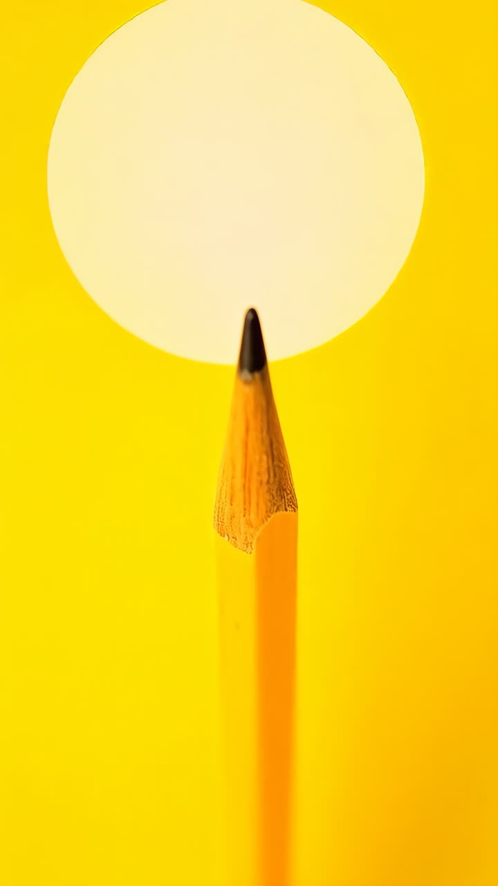 Yellow Pencil Pointing to a White Circle