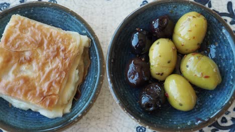 turkish pide and olives