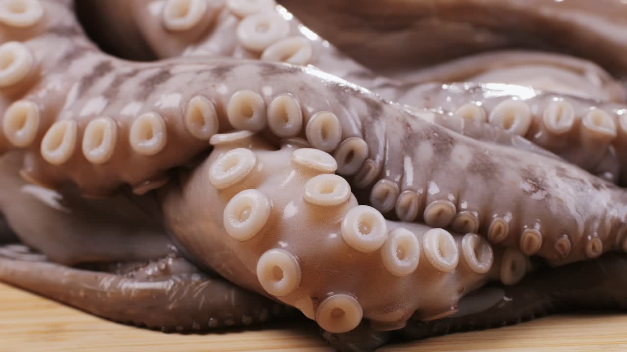 Close-up of raw octopus tentacles