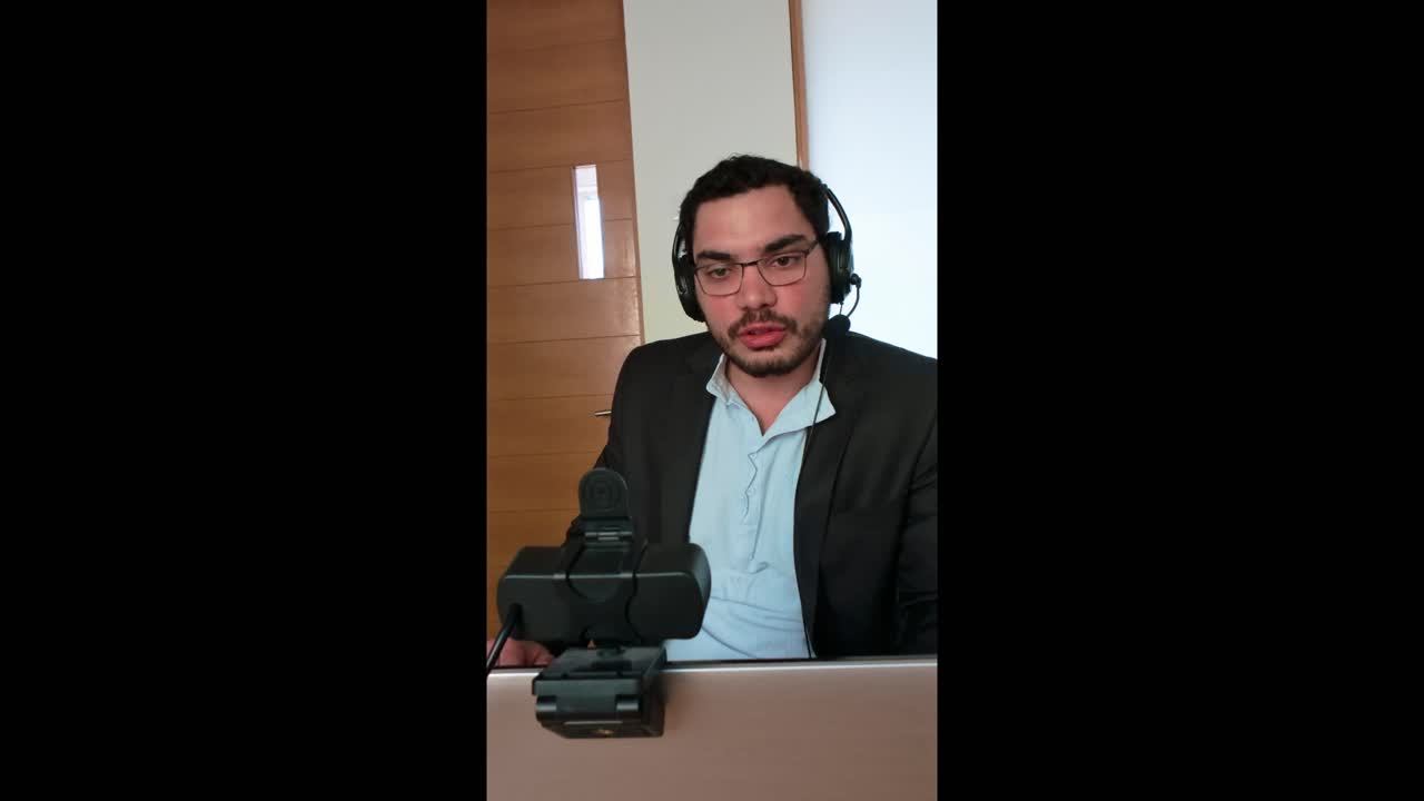 Man in a Passionate Online Debate or Discussion