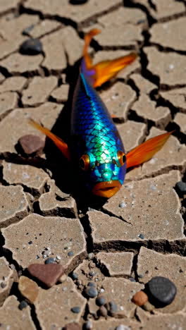 dead fish on cracked earth