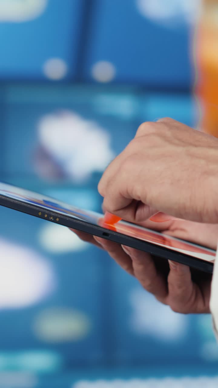 Vertical Video Modern doctor specialist leverages virtual tools for diagnostics and analysis