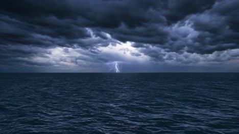 stormy sea with lightning