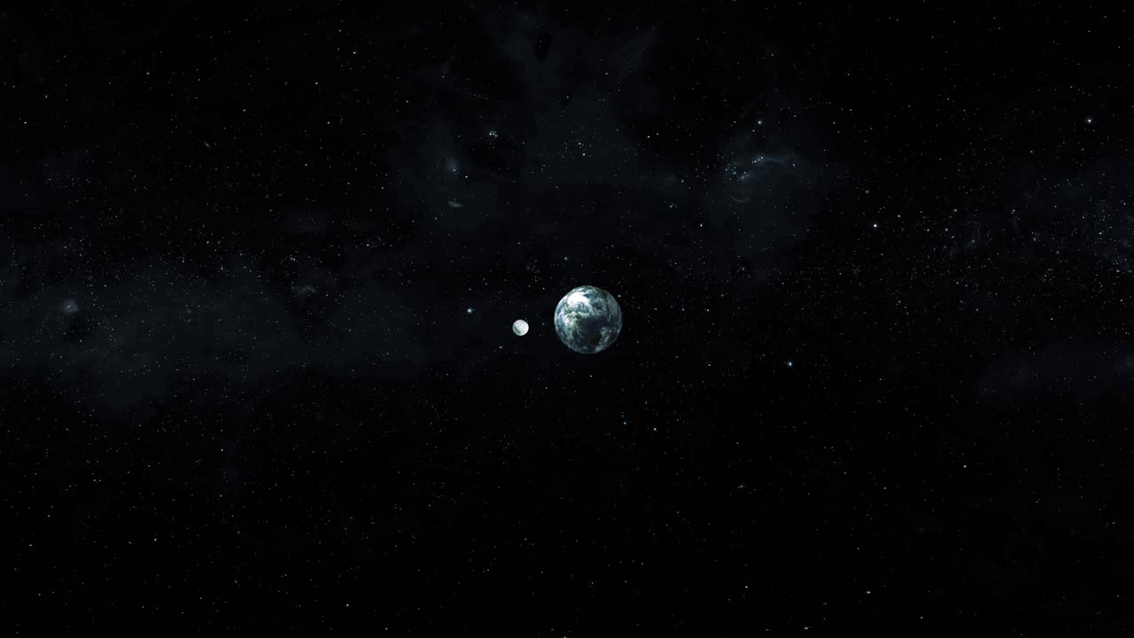 Earth and Moon in Space