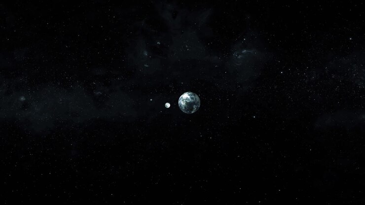 Terra e Lua no Espaço