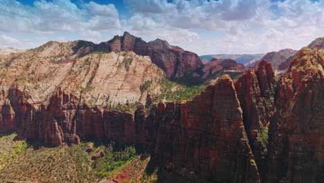 zion national park - aerial view of red rock formations