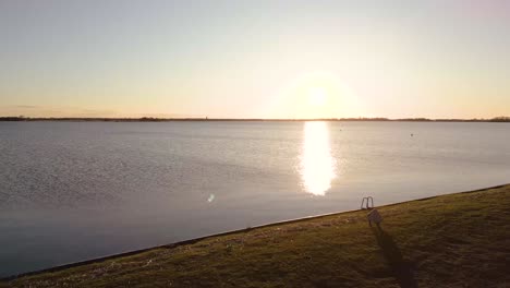 sunset over a calm lake