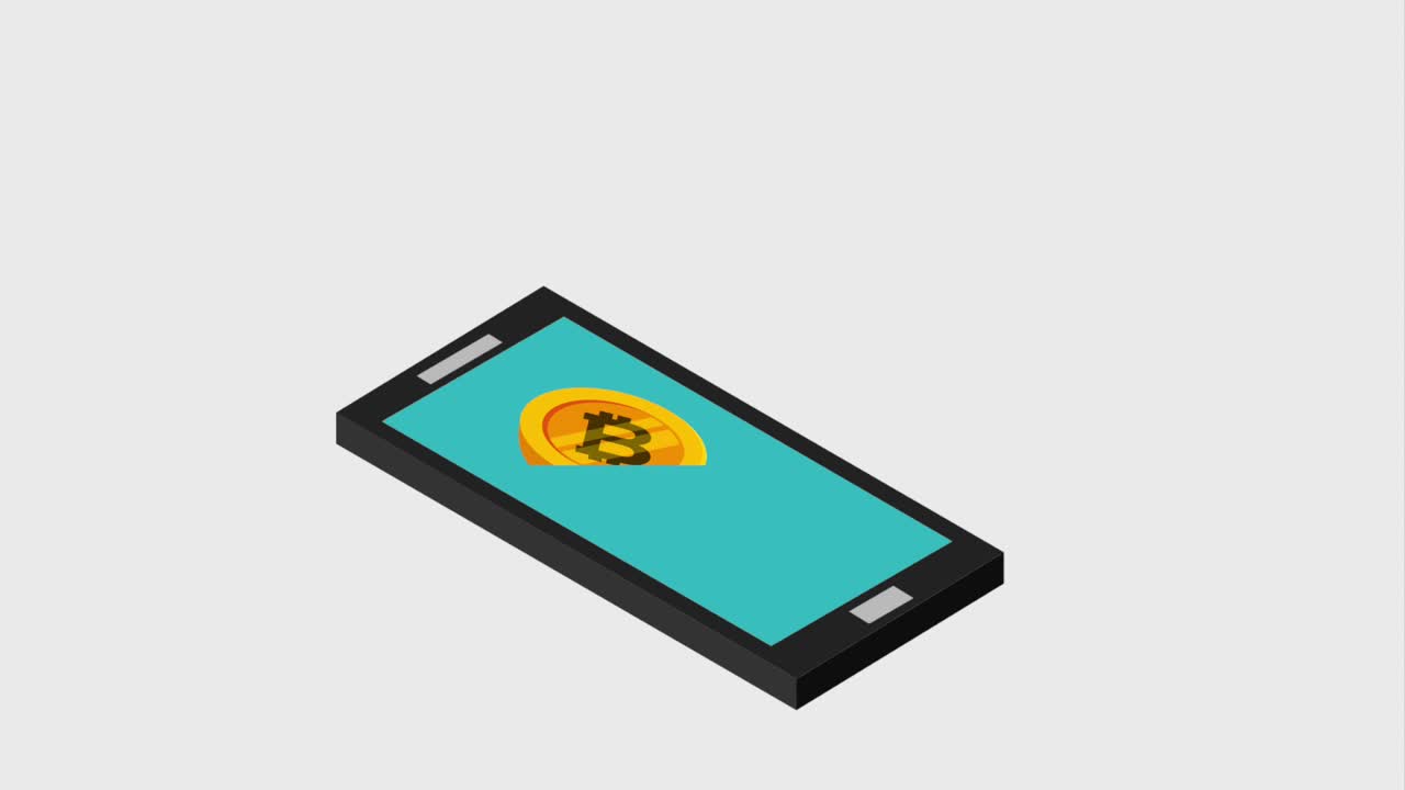 animación digital de la criptomoneda bitcoin