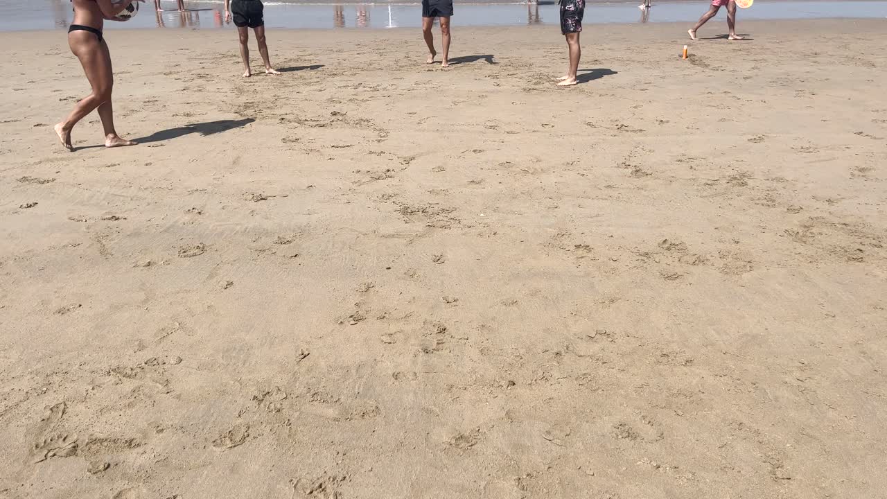 친구들과 이야기 해변 배구 활동적인 재미있는 생활 스포츠 활동적인 라이프 스타일