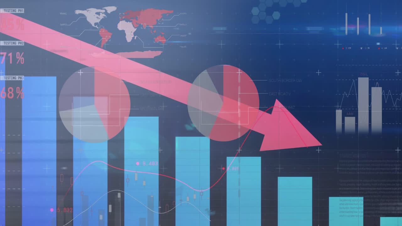 화살표로 금융 데이터 처리의 애니메이션