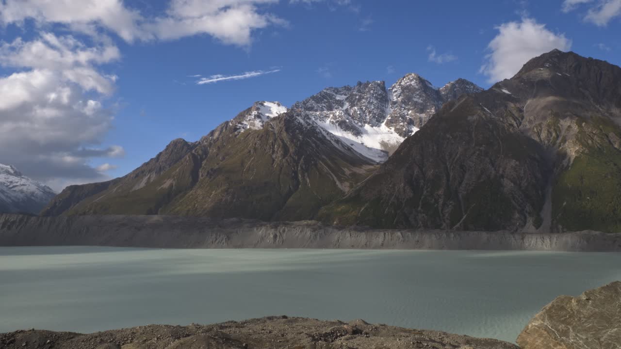 Tasman Lake, Aoraki Mount Cook National Park, South Island, New Zealand - Wide Shot