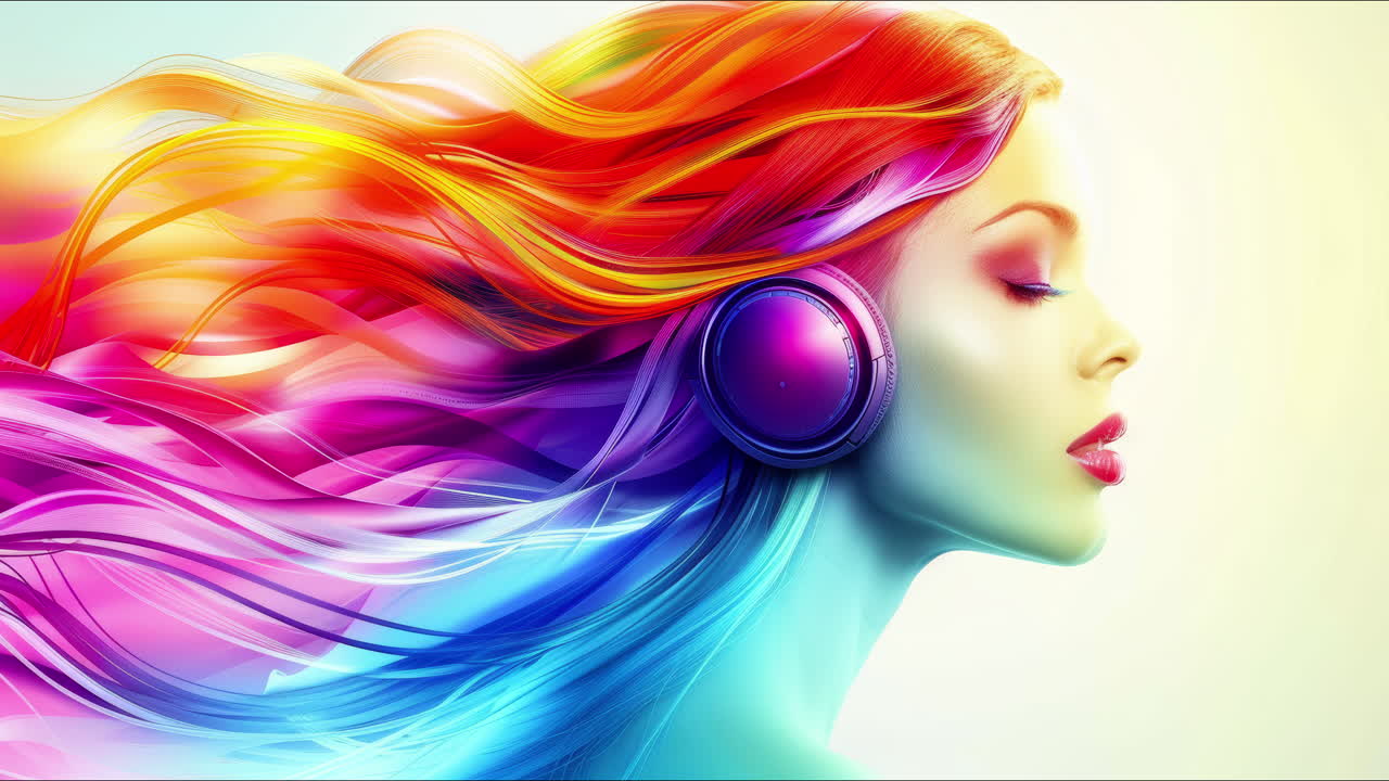 mujeres con auriculares y altavoces hechos con ia generativa