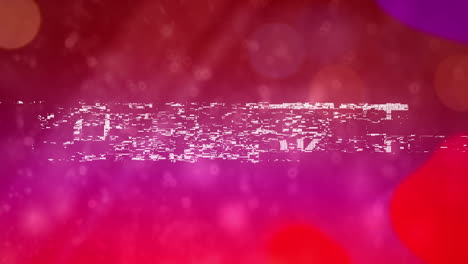 animación de texto dulce sobre luces de colores en fondo rosa y púrpura