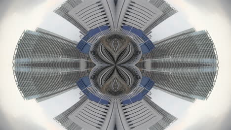 timelapse of tokyo city scene and skyline made into abstract fisheye tiny planet