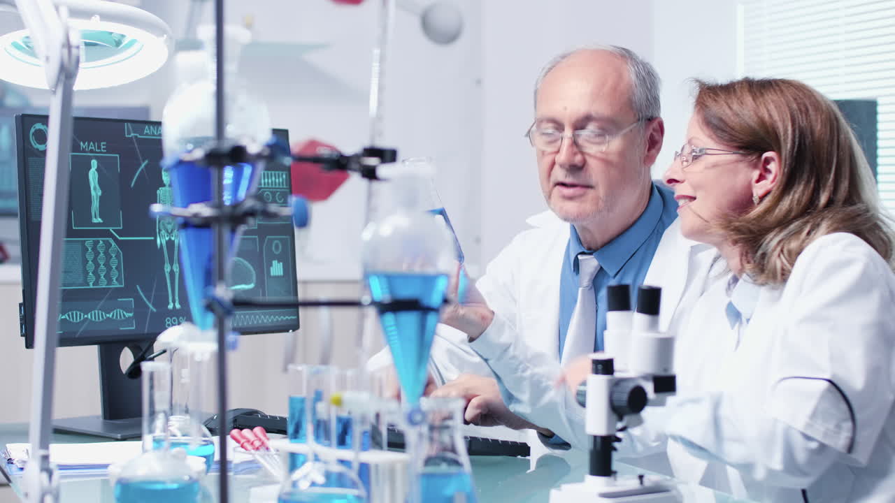 Scientists conducting research and experiments in the lab