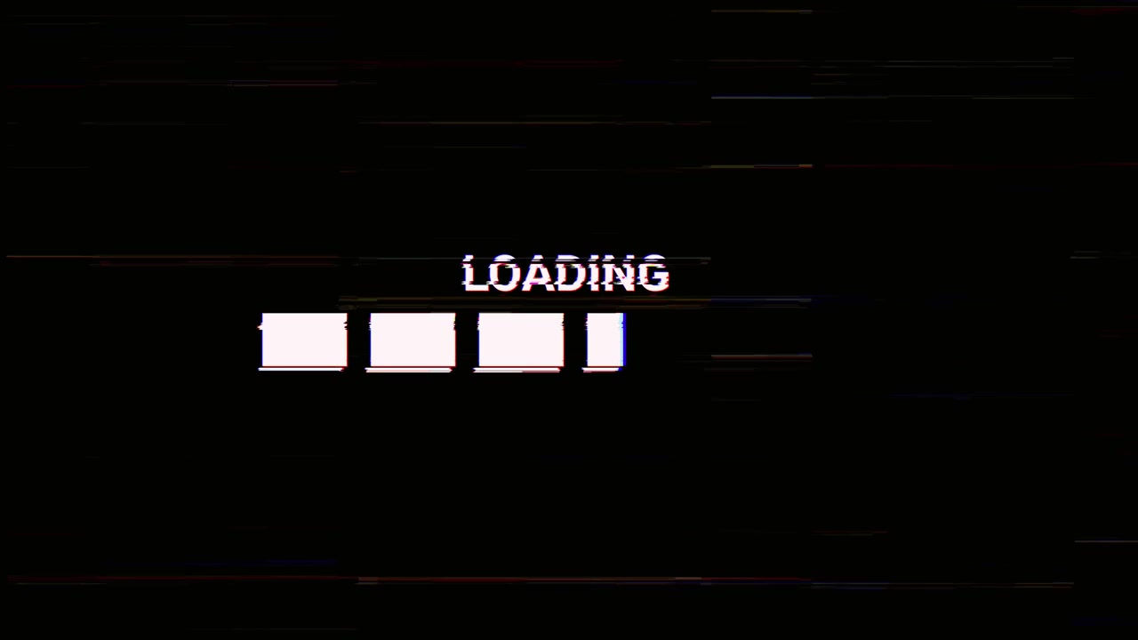 Digital Loading Screen with Glitch and Static Effects