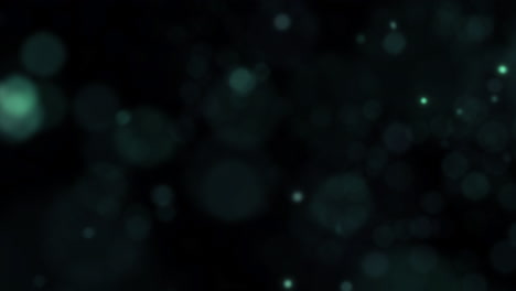 abstracto azul cian partículas cuánticas flotando dentro y fuera de enfoque movimiento animación de fondo con poca profundidad de enfoque 4k