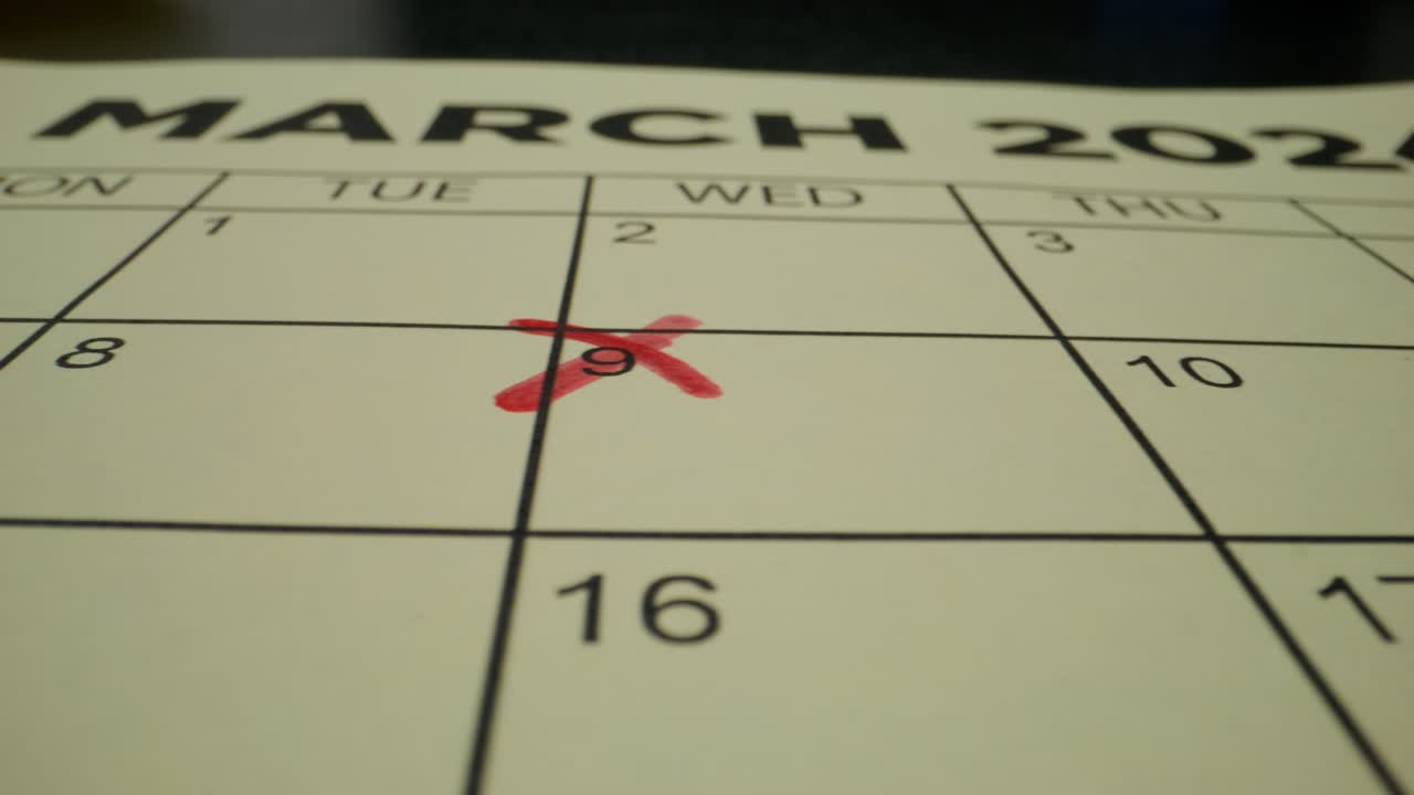 Marked Date on Calendar March 2024