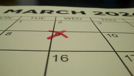 fecha marcada en el calendario de marzo de 2024