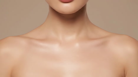 close-up of a woman's neck and collarbone