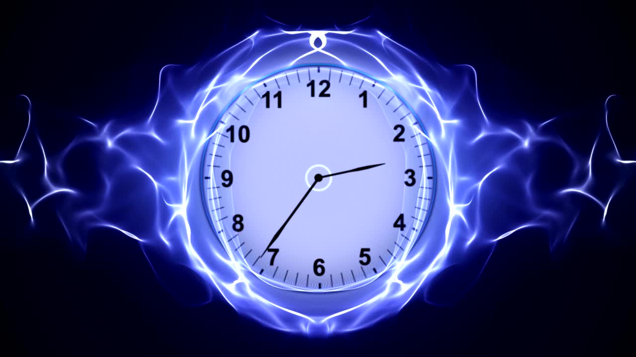 Clock, Time Travel in Fibers Ring, Rendering, Animation, Background, Loop